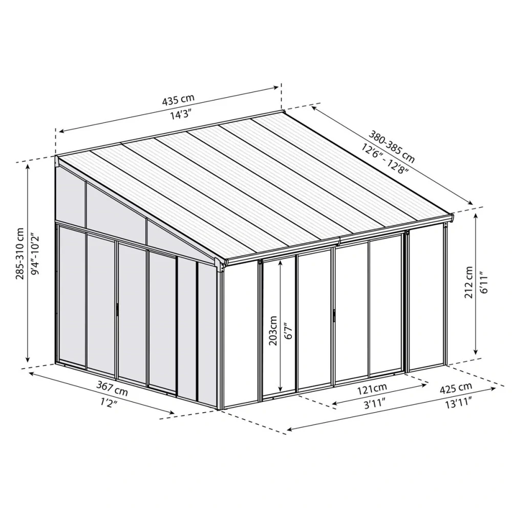 Palram - Canopia Torino 4 x 4,25 antracit